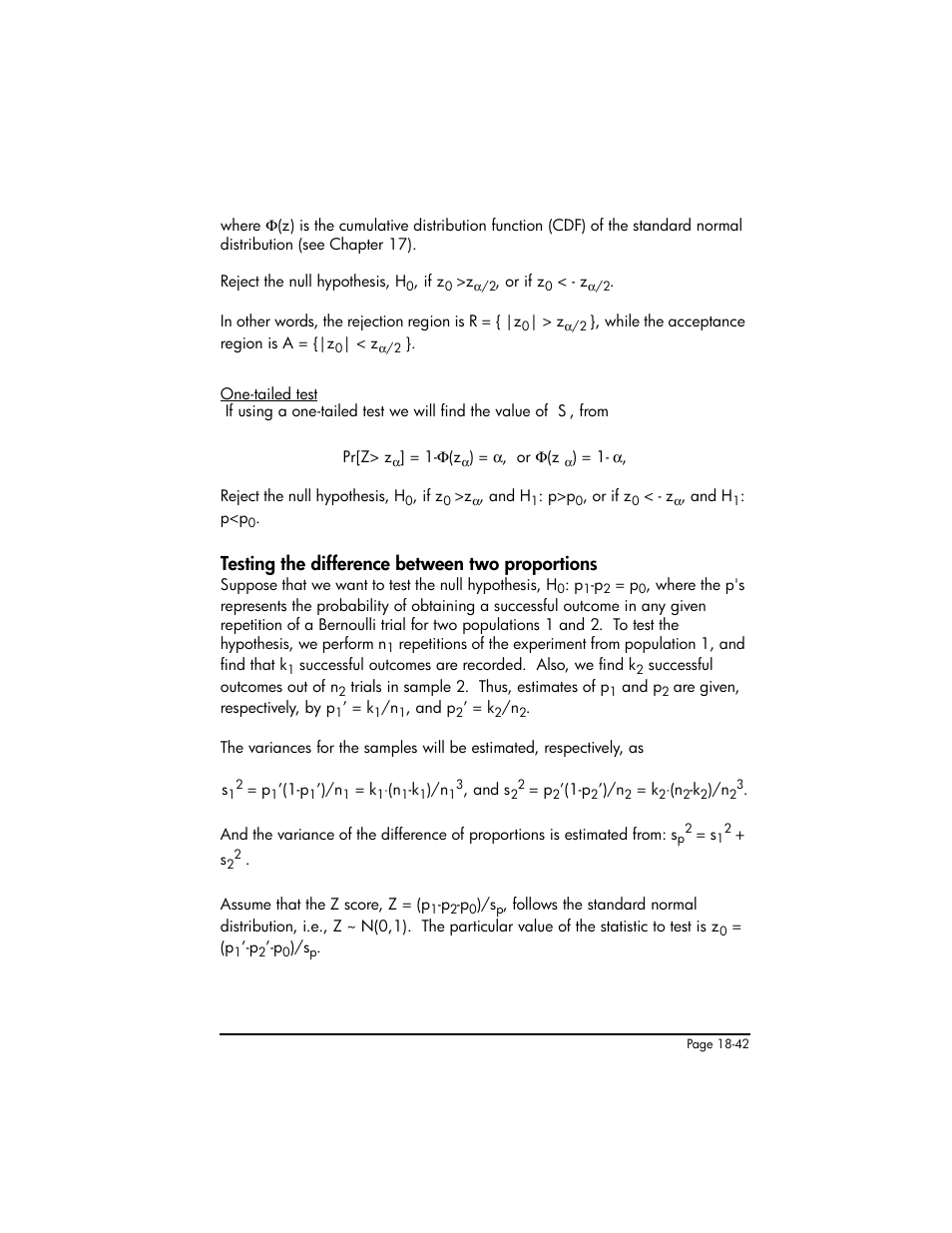 Testing the difference between two proportions | HP 50g Graphing Calculator User Manual | Page 609 / 887