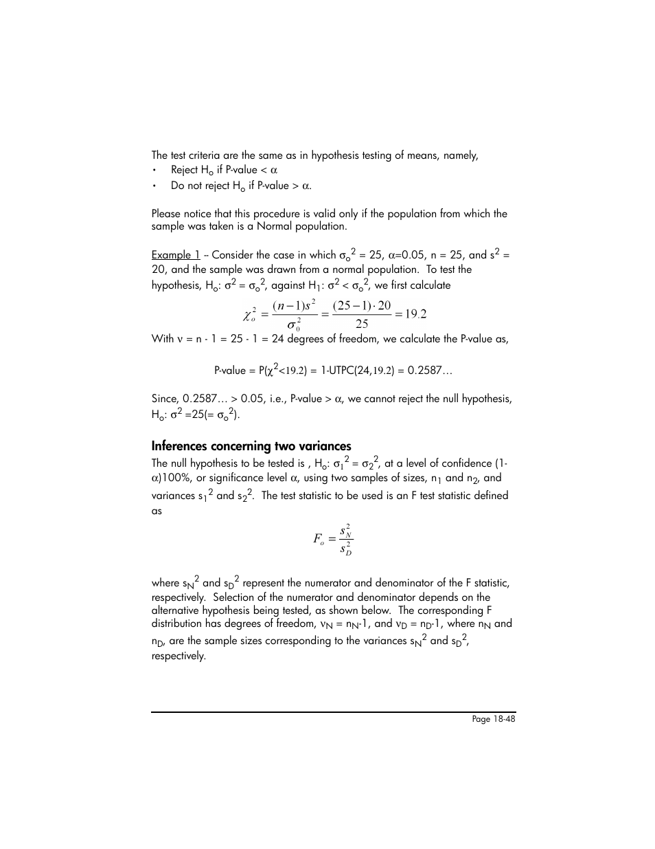 Inferences concerning two variances, Inferences concerning two variances ,18-48 | HP 50g Graphing Calculator User Manual | Page 615 / 887