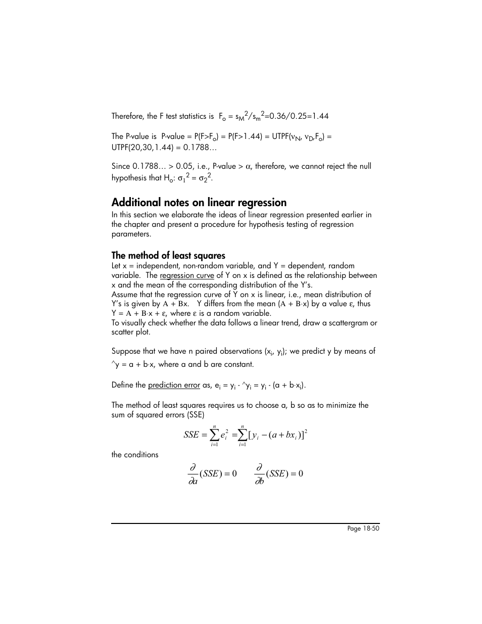 Additional notes on linear regression, The method of least squares, Additional notes on linear regression ,18-50 | The method of least squares ,18-50 | HP 50g Graphing Calculator User Manual | Page 617 / 887