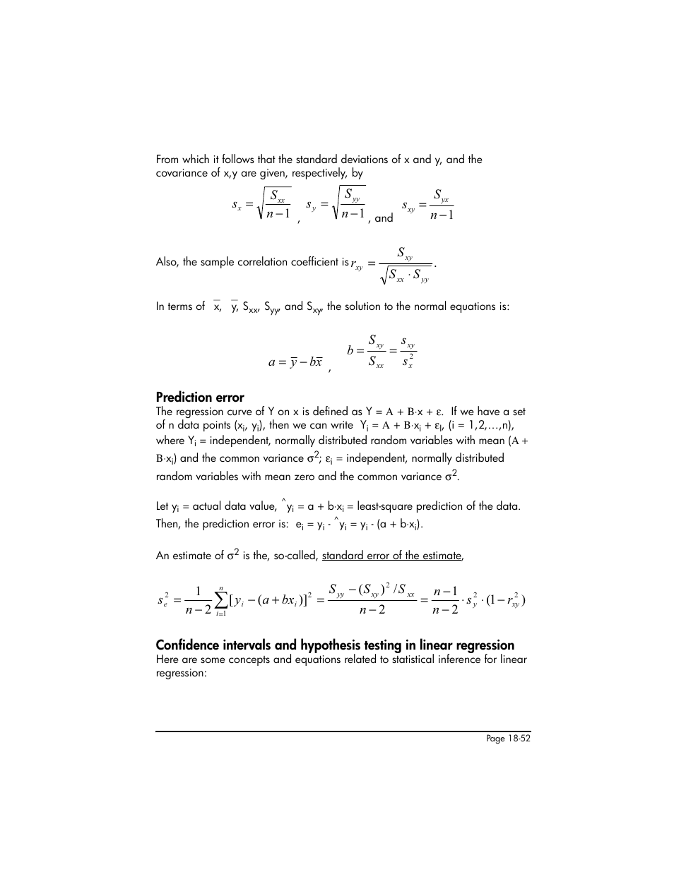 Prediction error | HP 50g Graphing Calculator User Manual | Page 619 / 887