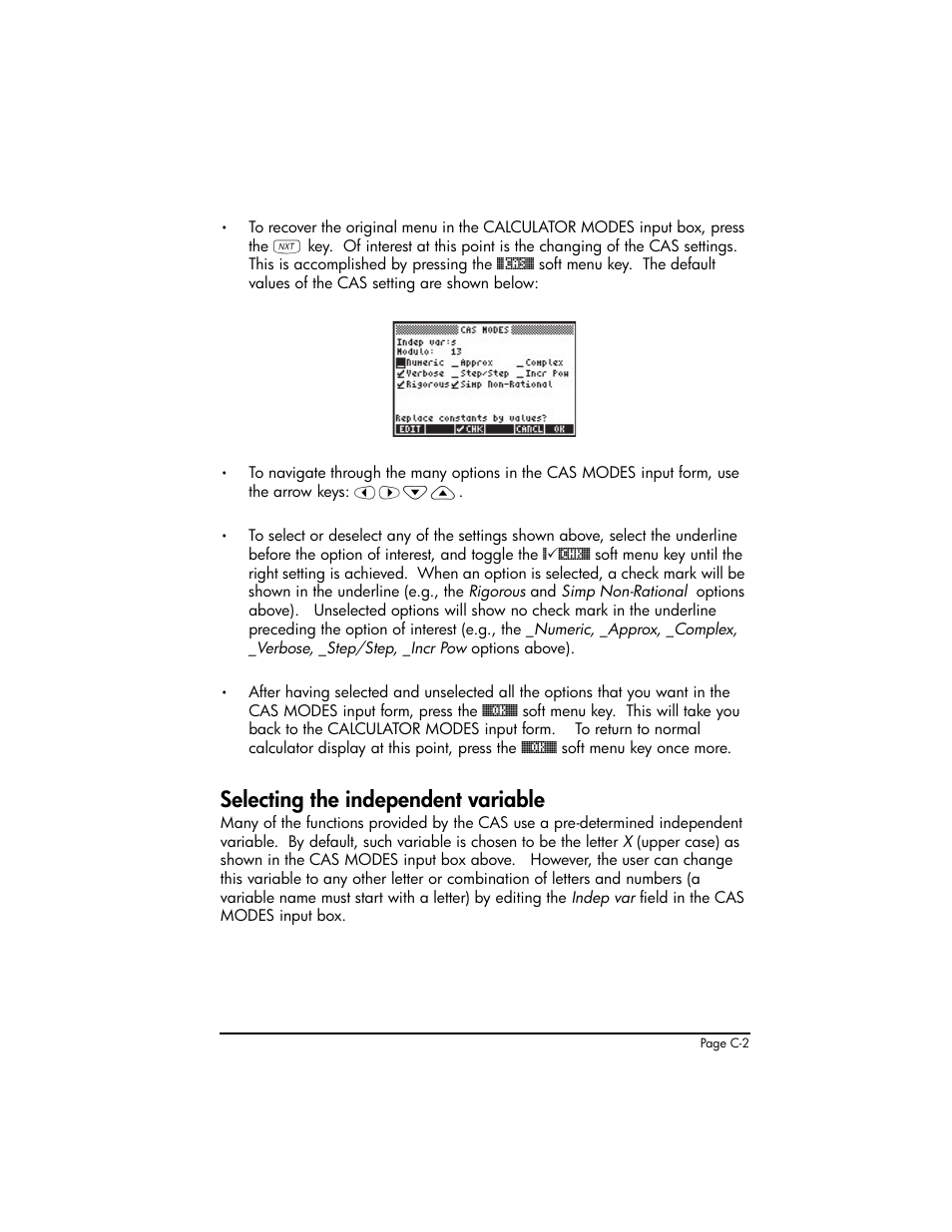 Selecting the independent variable | HP 50g Graphing Calculator User Manual | Page 813 / 887