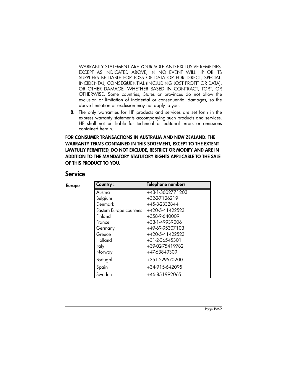 Service | HP 50g Graphing Calculator User Manual | Page 883 / 887