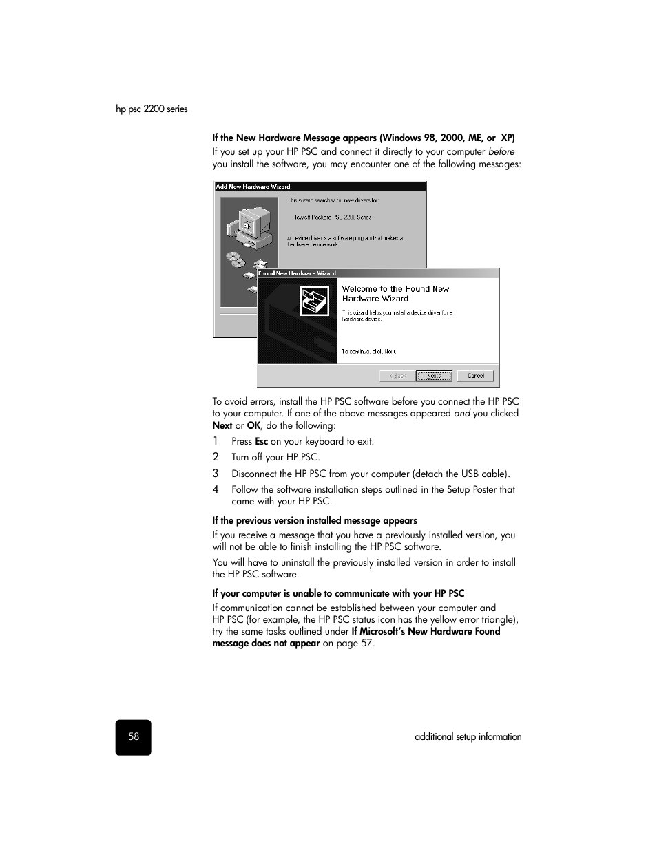 HP PSC 2210xi All-in-One Printer User Manual | Page 64 / 96