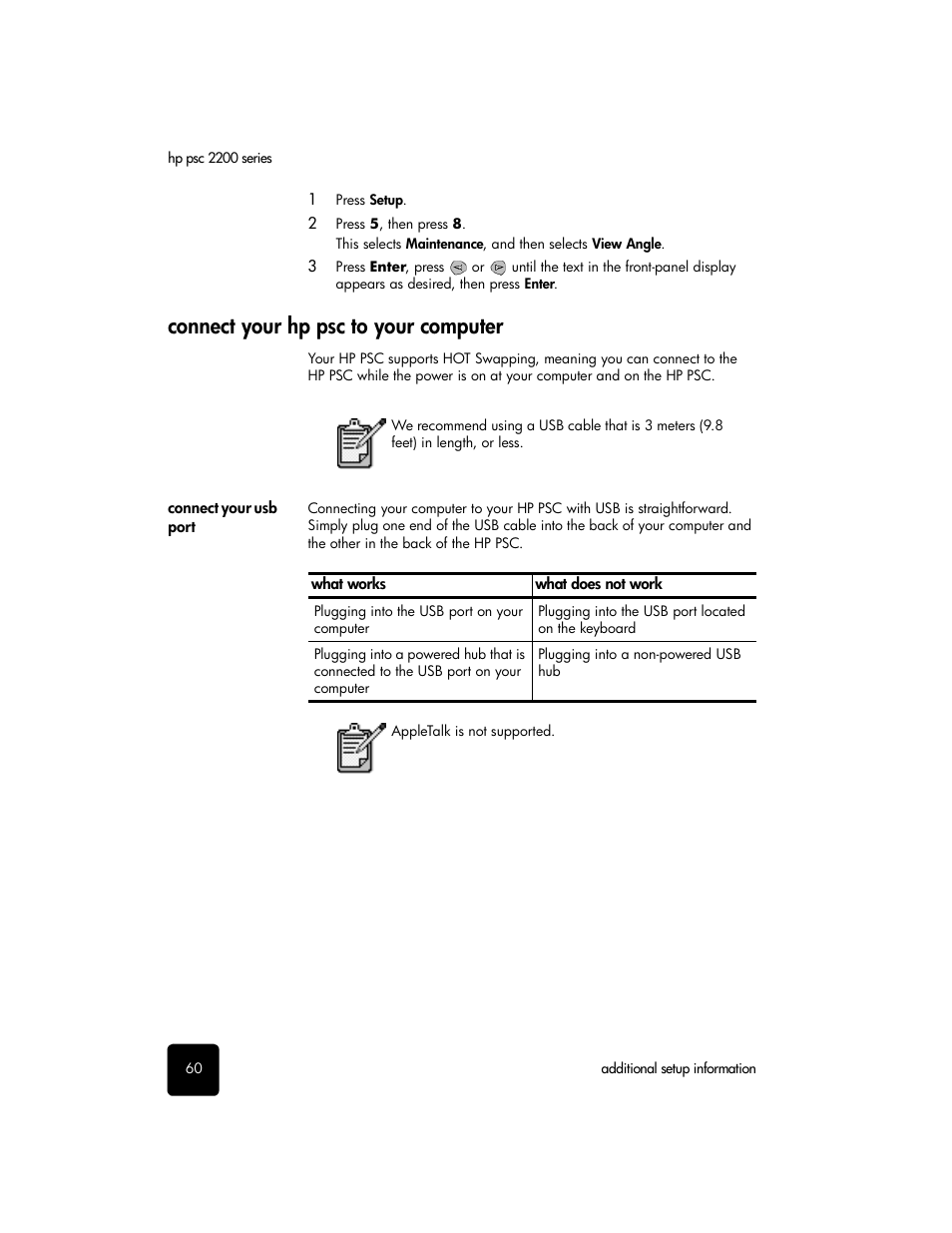 Connect your hppsc to your computer, Connect your usb port, Connect your hp psc to your computer | HP PSC 2210xi All-in-One Printer User Manual | Page 66 / 96