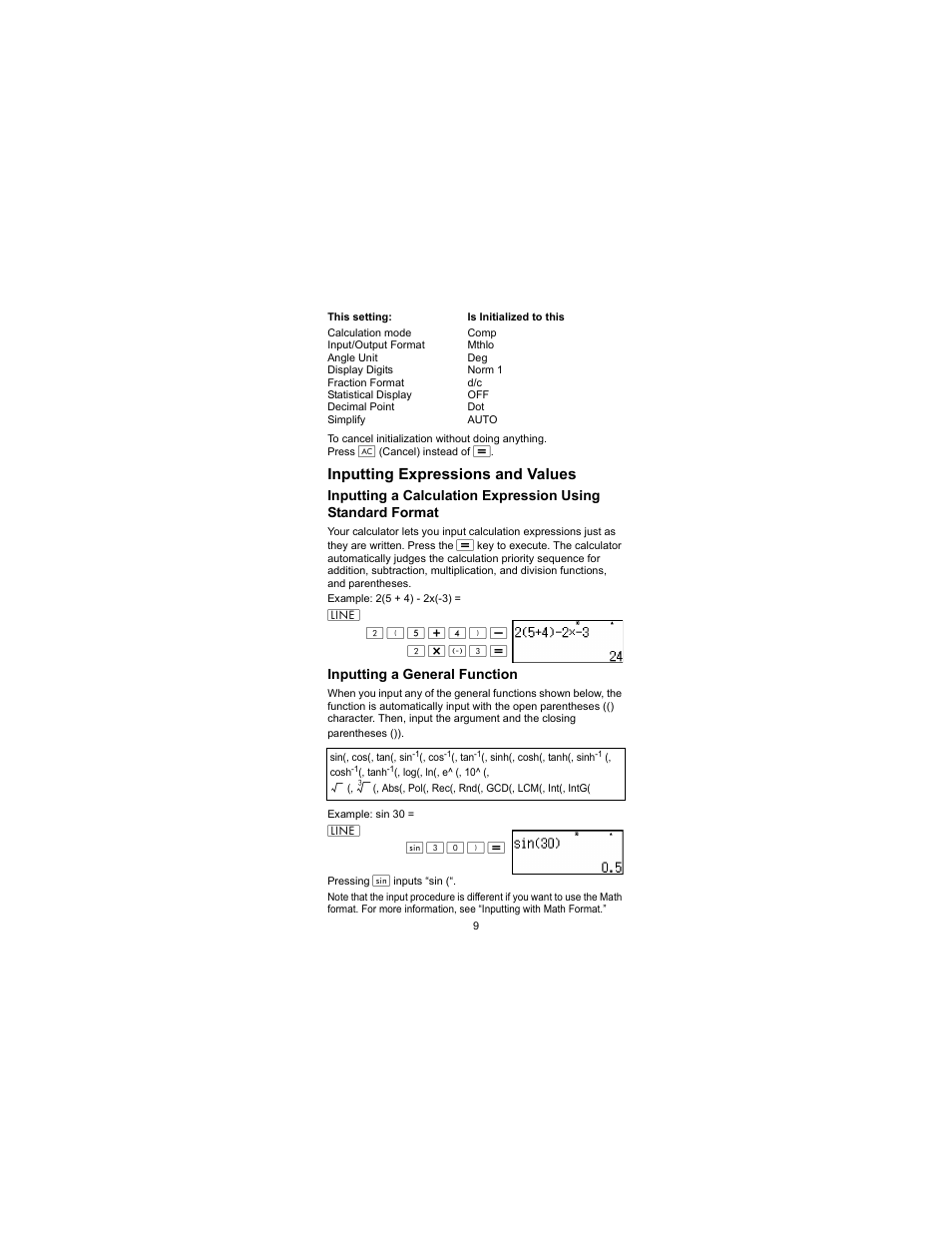 Inputting expressions and values | HP 300s Scientific Calculator User Manual | Page 15 / 95