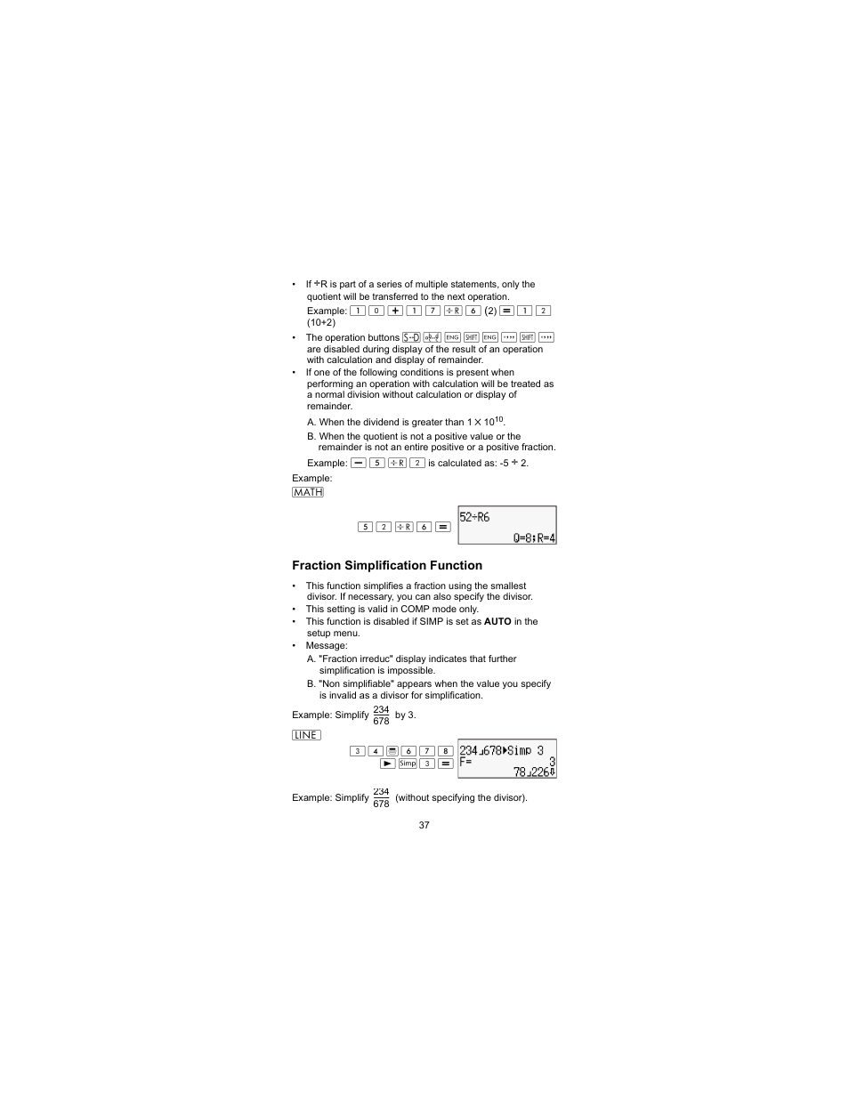 Fraction simplification function | HP 300s Scientific Calculator User Manual | Page 43 / 95