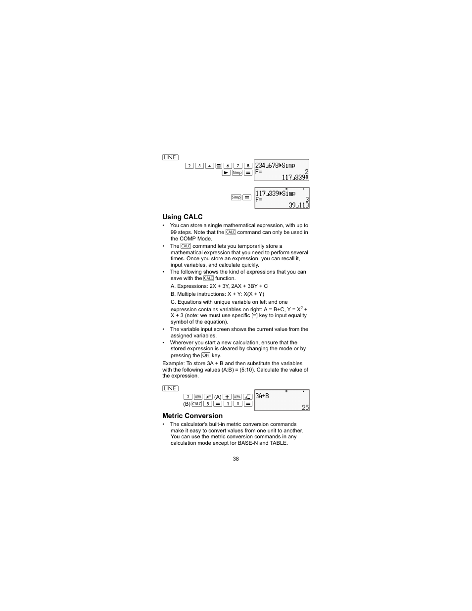 Using calc metric conversion | HP 300s Scientific Calculator User Manual | Page 44 / 95
