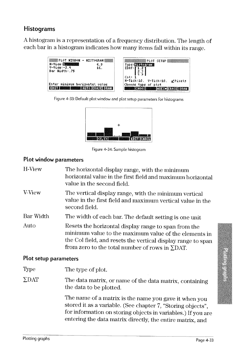 Type, Histograms | HP 49g Graphing Calculator User Manual | Page 101 / 242