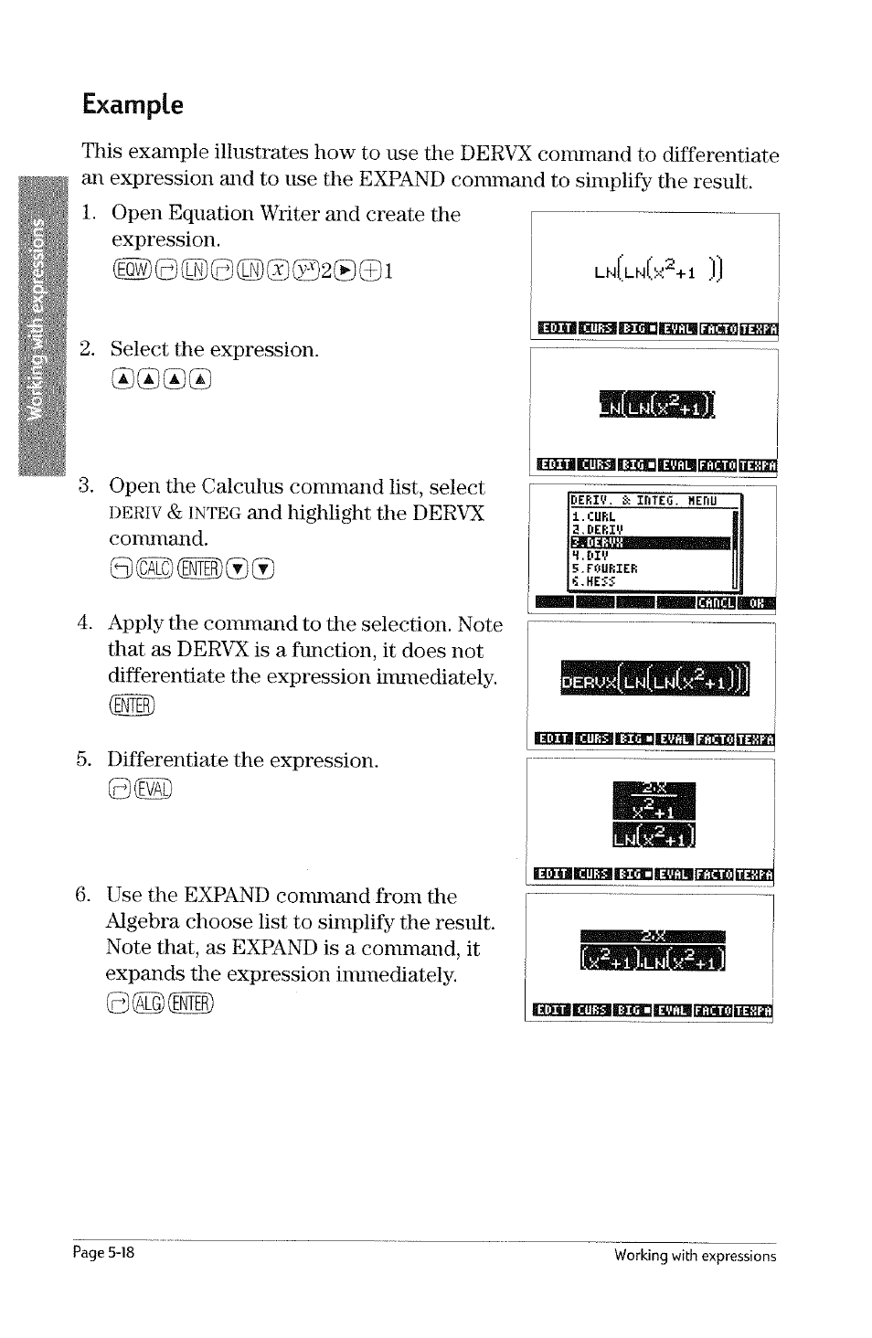 Example, Example -9, Deriv & integ | HP 49g Graphing Calculator User Manual | Page 128 / 242