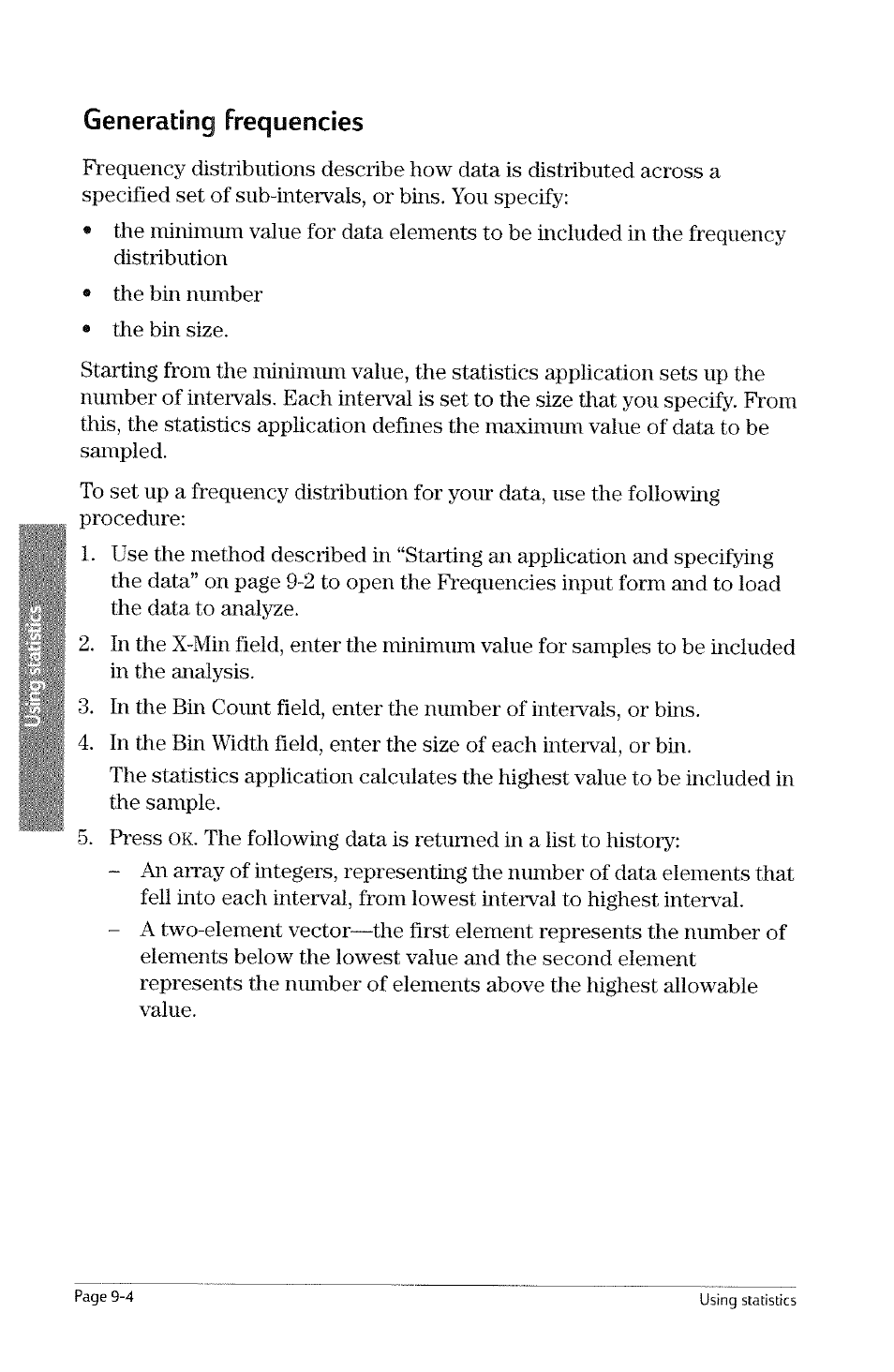Generating frequencies, Generating frequencies -4 | HP 49g Graphing Calculator User Manual | Page 172 / 242