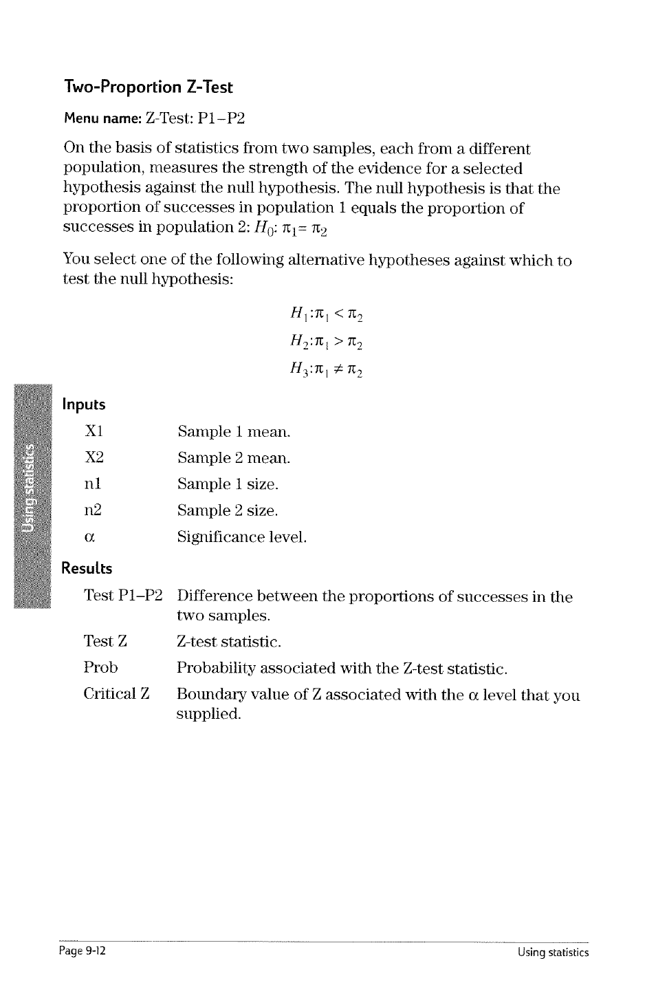 Menu name, Inputs, Results | HP 49g Graphing Calculator User Manual | Page 180 / 242