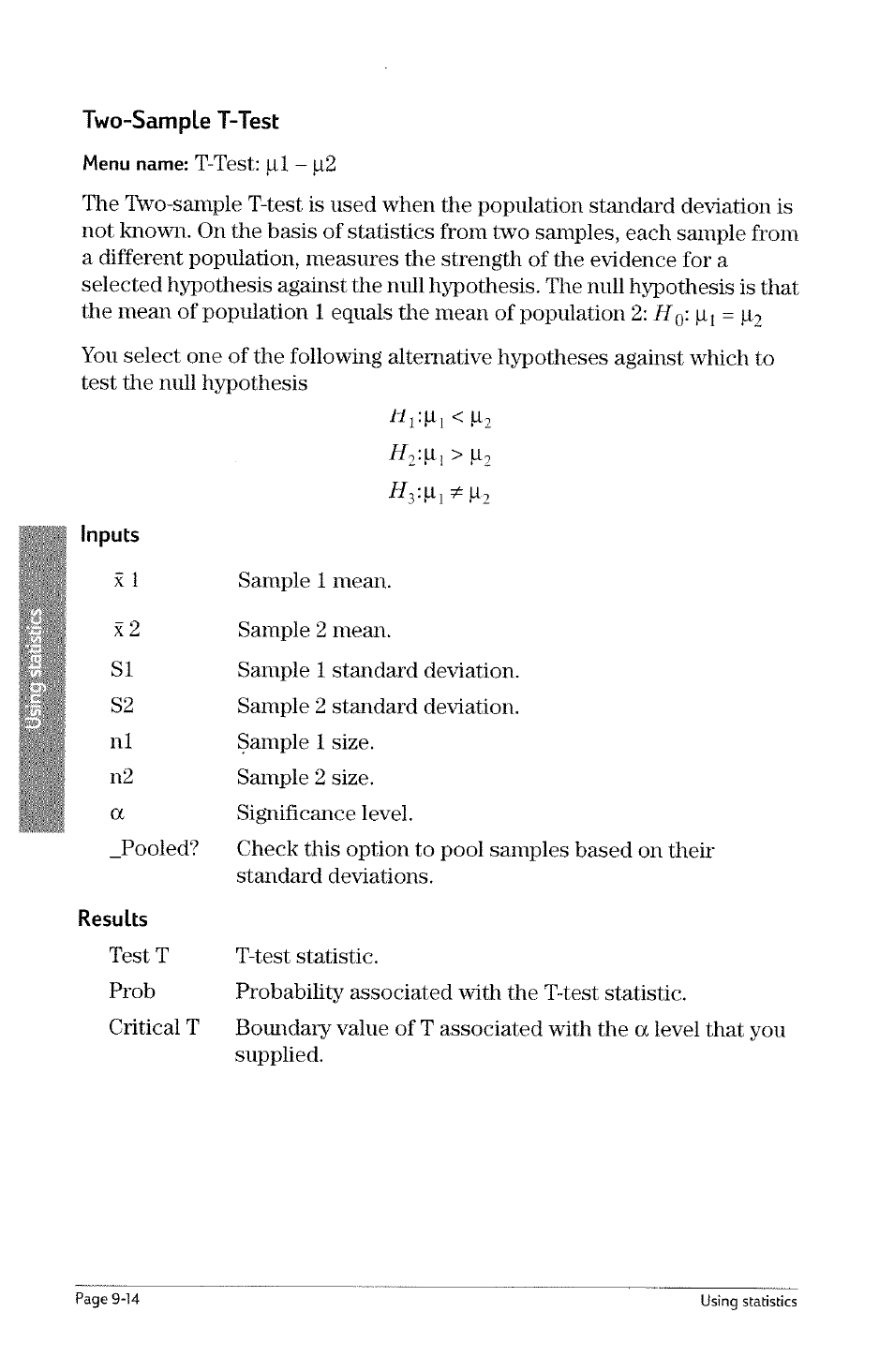 Inputs, Results | HP 49g Graphing Calculator User Manual | Page 182 / 242