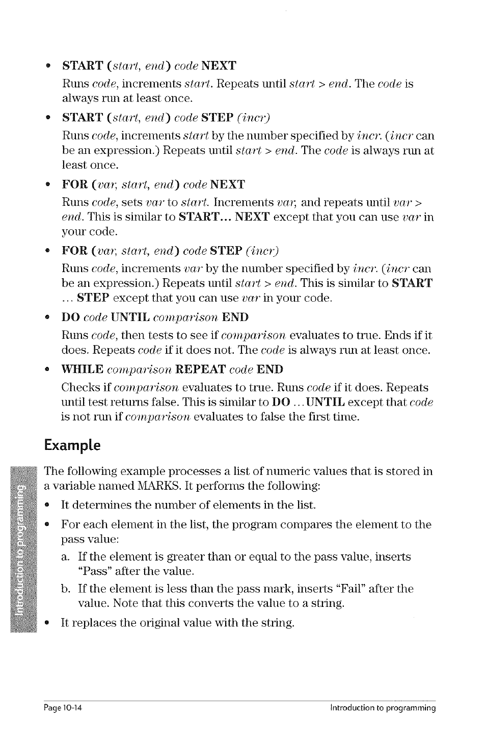 Example, Example 1 -8, Step | Next, Until, While, Repeat, Do ... until | HP 49g Graphing Calculator User Manual | Page 200 / 242