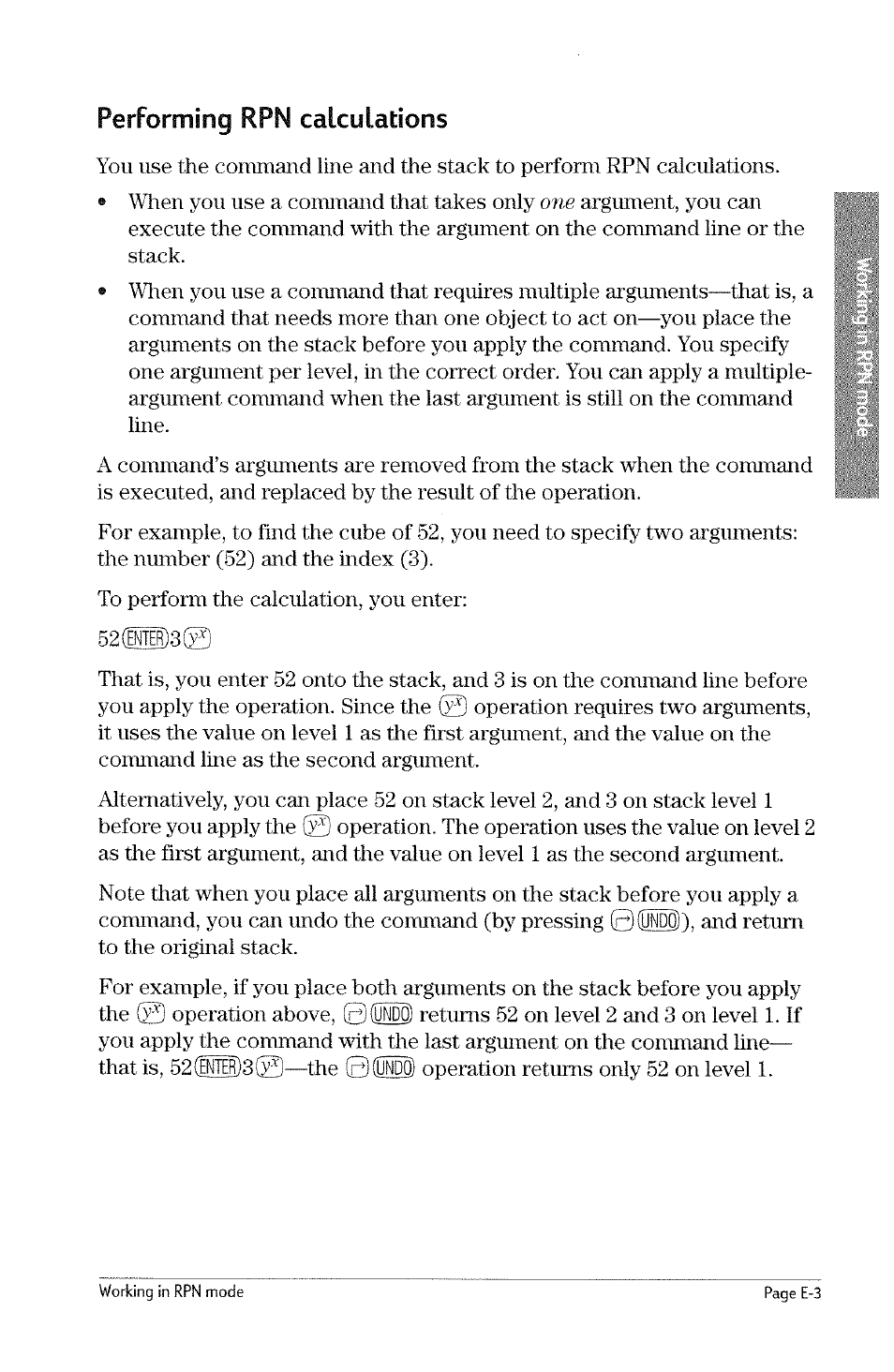 Performing rpn calculations | HP 49g Graphing Calculator User Manual | Page 227 / 242