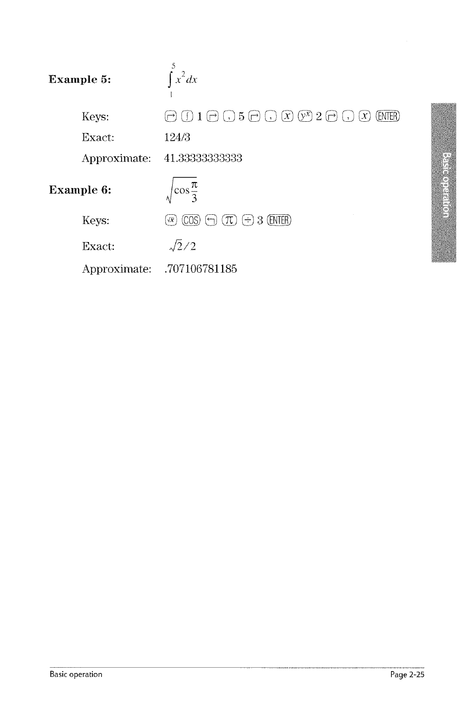 Example 5, Example 6, 0®)©3(i | HP 49g Graphing Calculator User Manual | Page 53 / 242