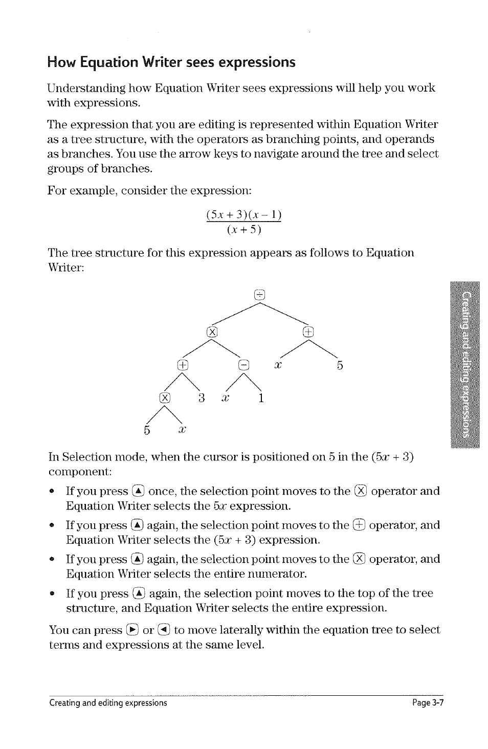 How equation writer sees expressions | HP 49g Graphing Calculator User Manual | Page 65 / 242