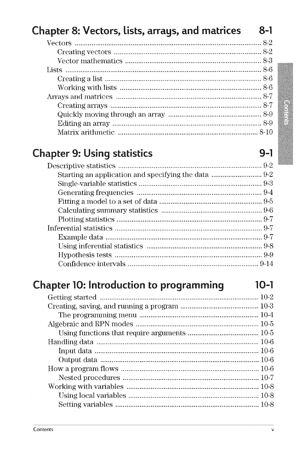 Chapter 9: using statistics 9-1 | HP 49g Graphing Calculator User Manual | Page 9 / 242