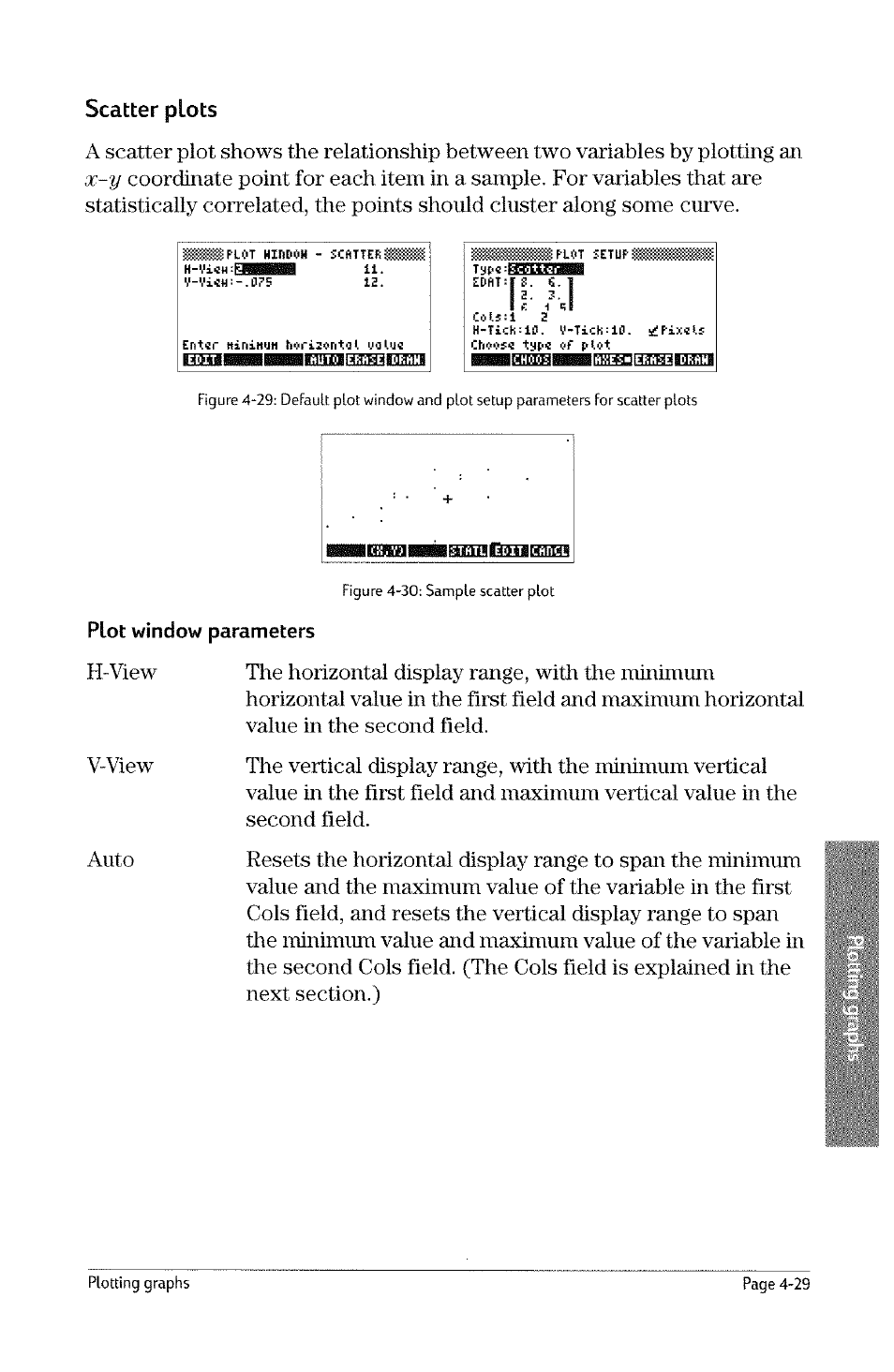Scatter plots | HP 49g Graphing Calculator User Manual | Page 97 / 242