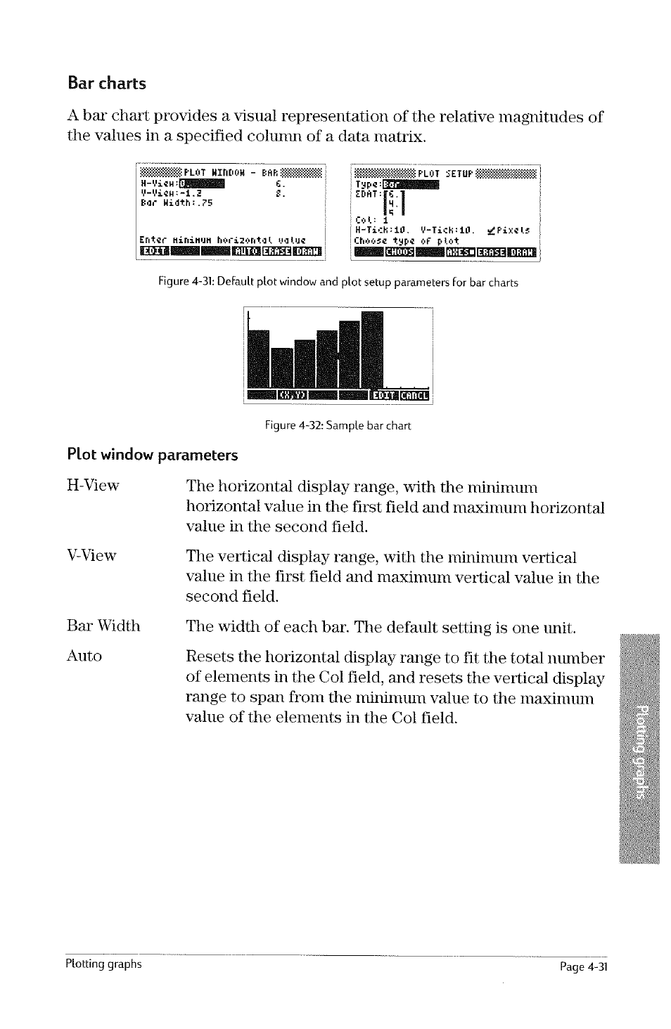 Bar charts | HP 49g Graphing Calculator User Manual | Page 99 / 242