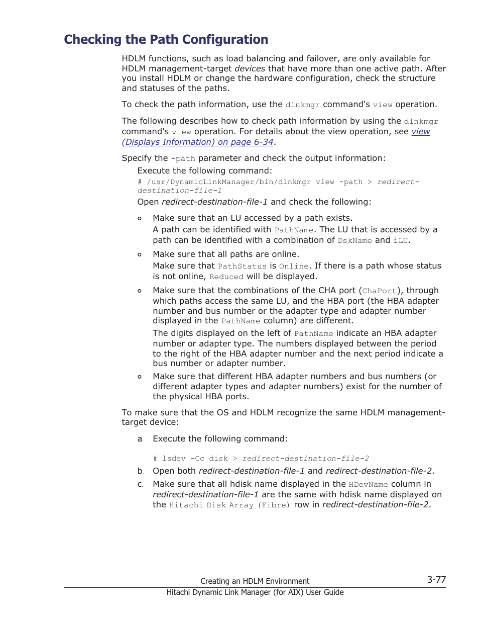 Checking the path configuration, Checking the path configuration -77, Checking | HP XP Racks User Manual | Page 143 / 504