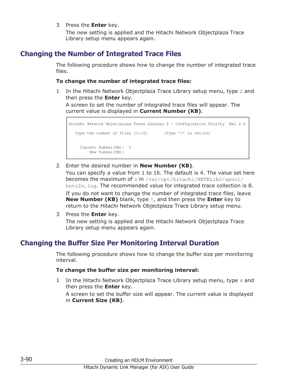 Changing the number of integrated trace files, Changing the number of integrated trace files -90 | HP XP Racks User Manual | Page 156 / 504