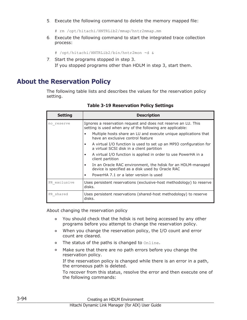 About the reservation policy, About the reservation policy -94, For details on reservation policy, see | About the reservation policy on | HP XP Racks User Manual | Page 160 / 504