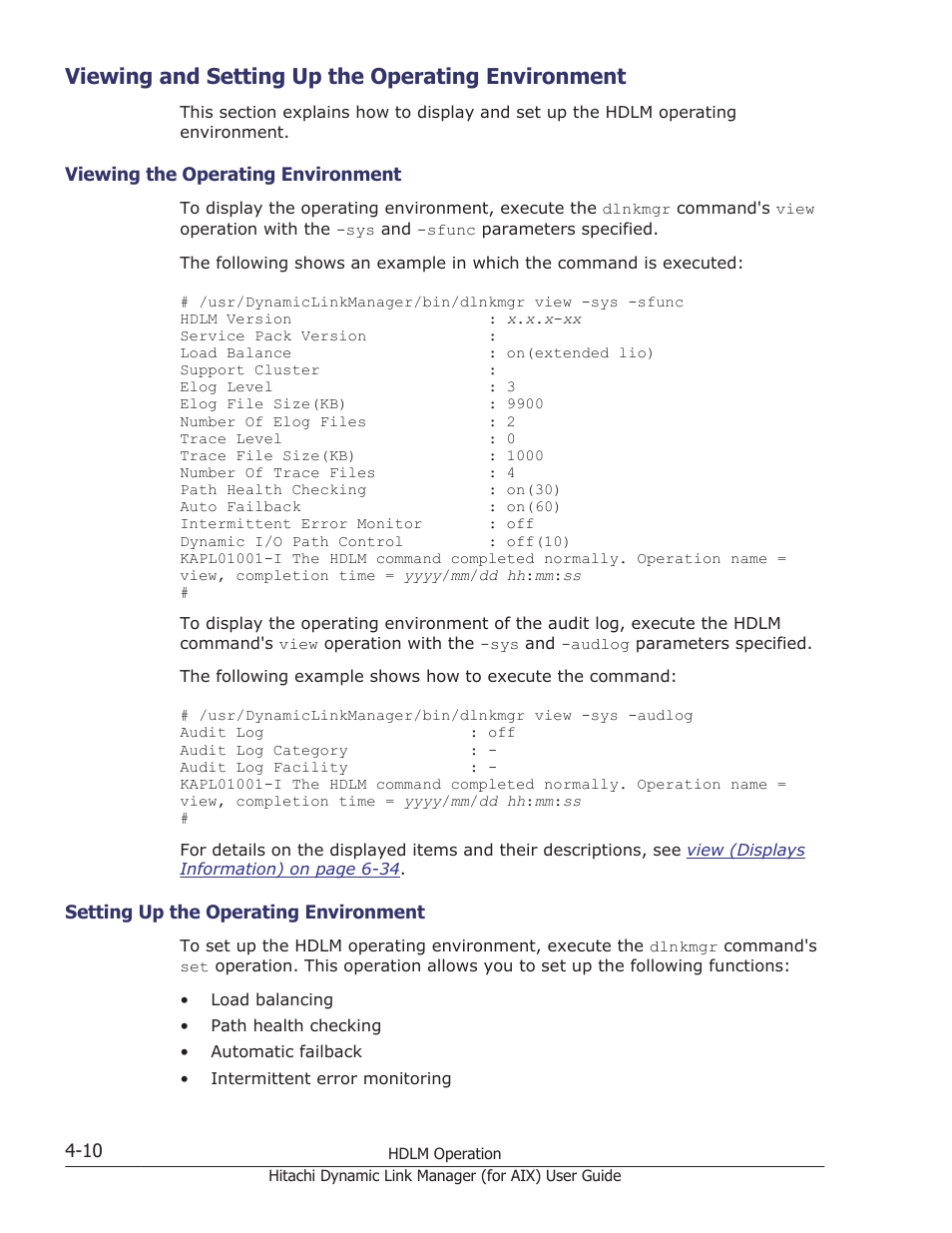 Viewing and setting up the operating environment, Viewing the operating environment -10, Setting up the operating environment -10 | HP XP Racks User Manual | Page 186 / 504