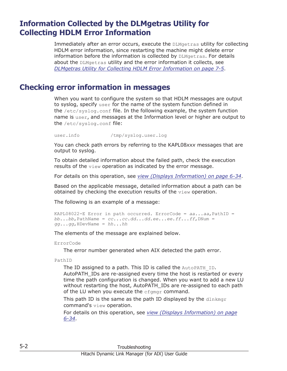 Checking error information in messages, Checking error information in messages -2 | HP XP Racks User Manual | Page 210 / 504