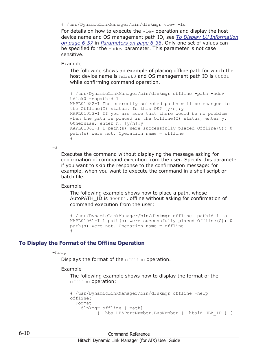 To display the format of the offline operation -10 | HP XP Racks User Manual | Page 226 / 504