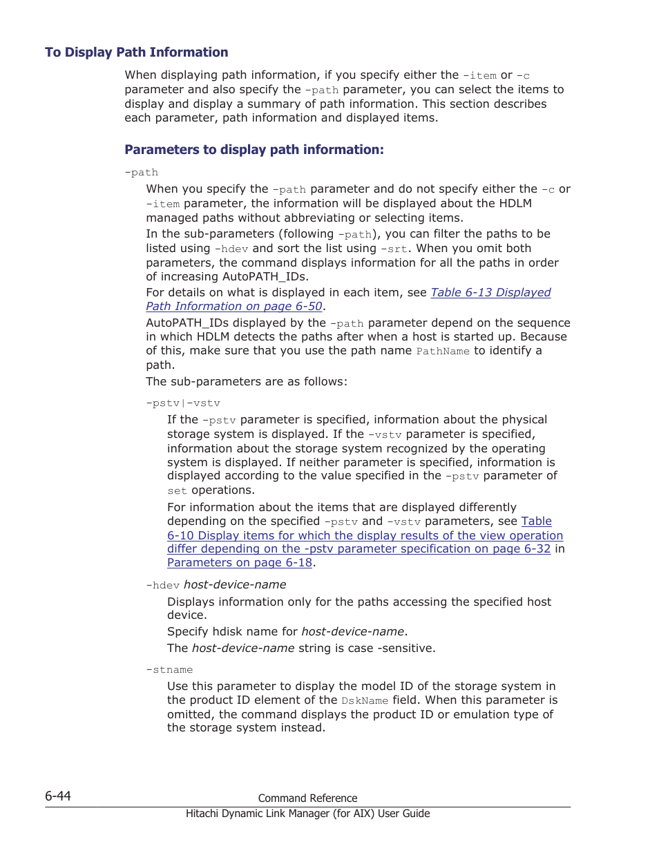 To display path information -44 | HP XP Racks User Manual | Page 260 / 504