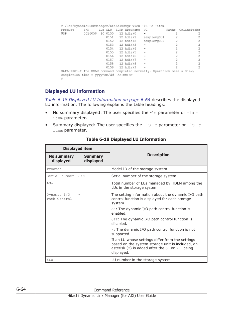 Table 6-18, Table 6-18 displayed, Added are displayed. see | HP XP Racks User Manual | Page 280 / 504