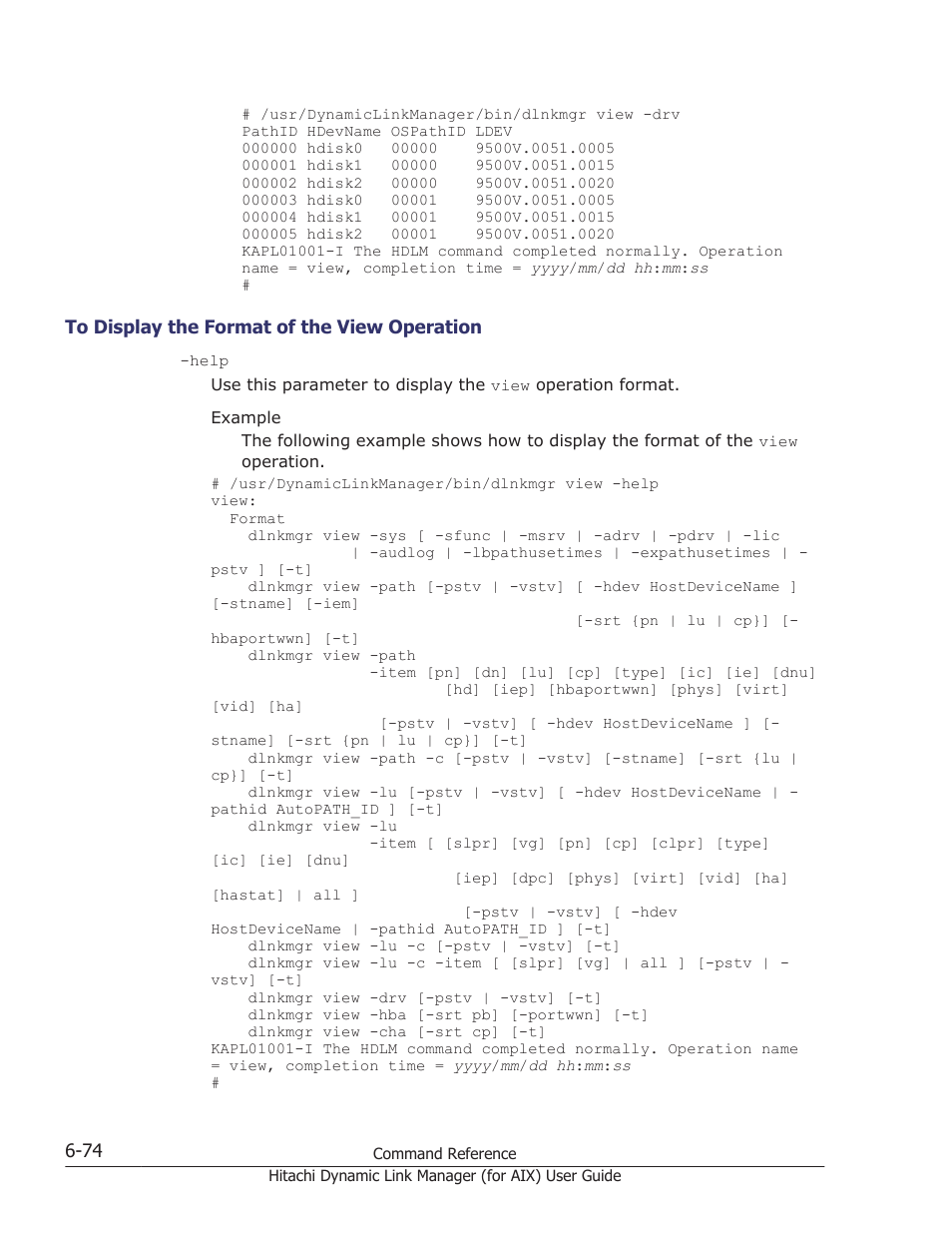 To display the format of the view operation -74 | HP XP Racks User Manual | Page 290 / 504