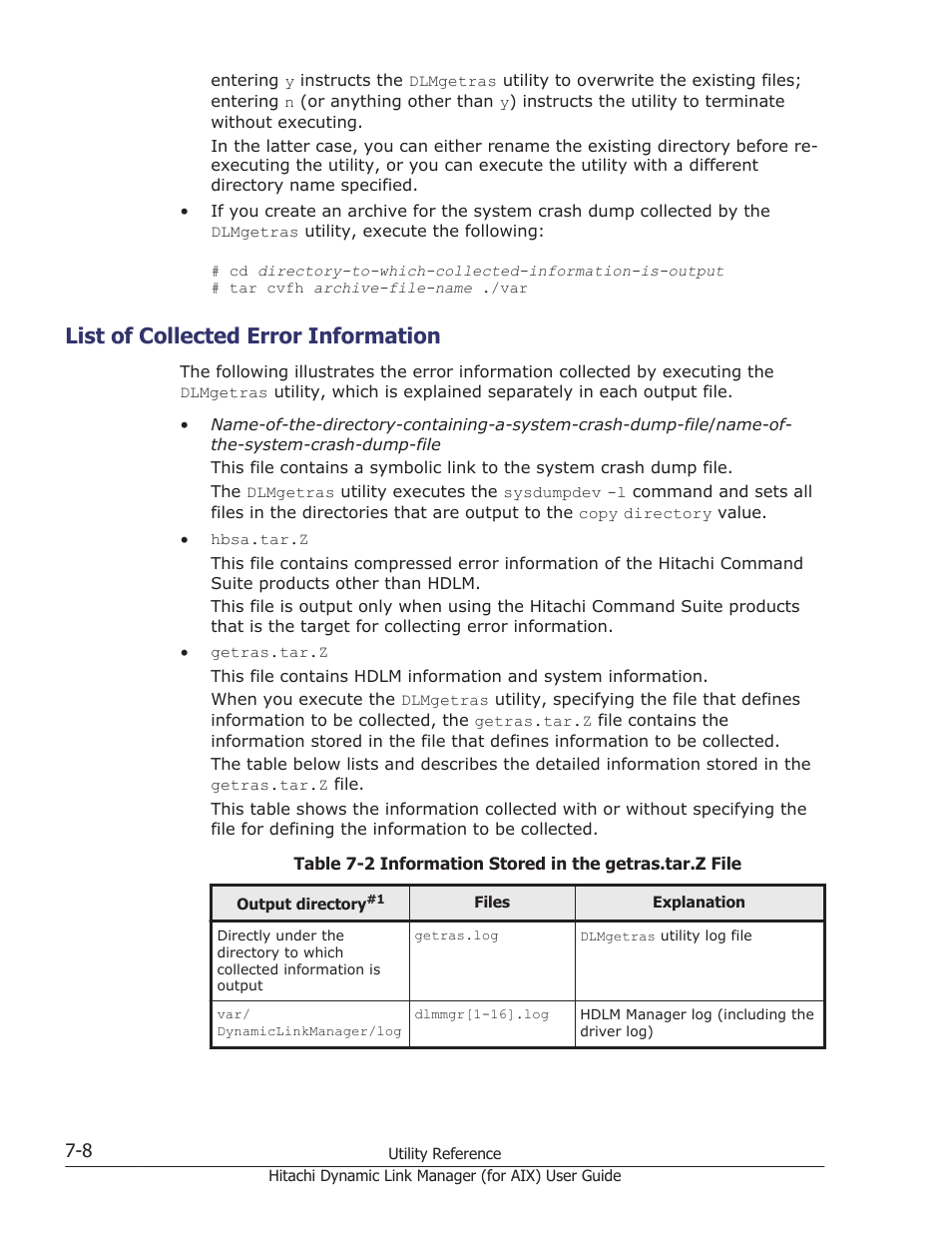 List of collected error information, List of collected error information -8, List of collected error | HP XP Racks User Manual | Page 302 / 504