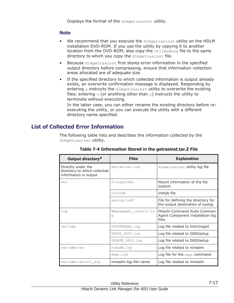 List of collected error information, List of collected error information -17 | HP XP Racks User Manual | Page 311 / 504