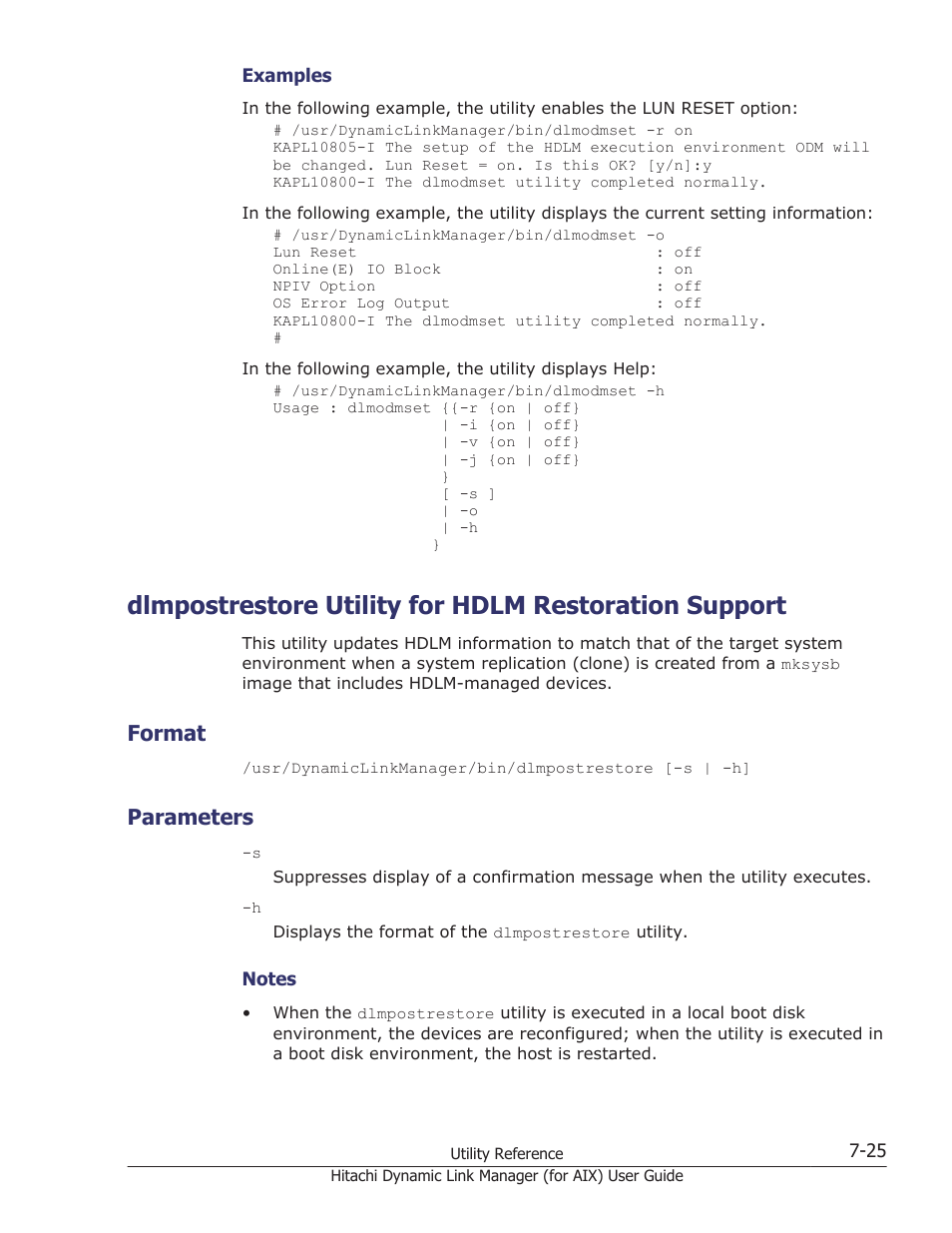 Format, Parameters, Format -25 | Parameters -25, Utility, see, Dlmpostrestore utility for, Dlmpostrestore utility | HP XP Racks User Manual | Page 319 / 504