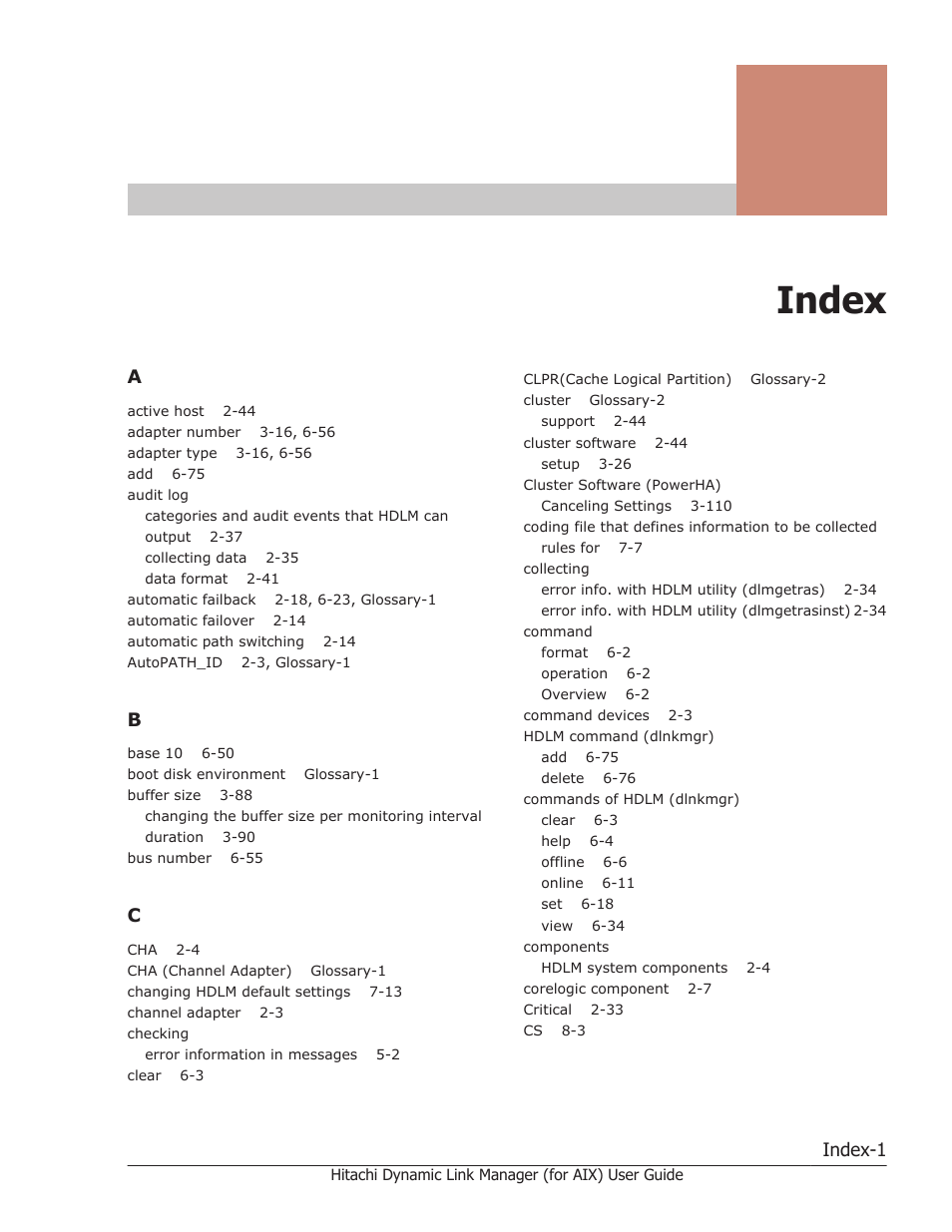 Index, Index-1 | HP XP Racks User Manual | Page 497 / 504