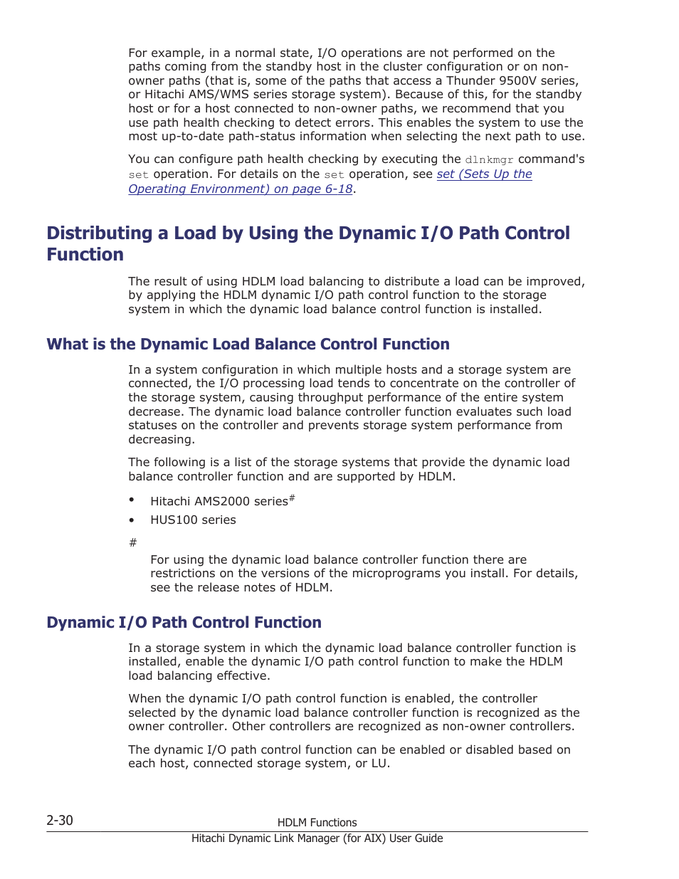 What is the dynamic load balance control function, Dynamic i/o path control function, Dynamic i/o path control function -30 | HP XP Racks User Manual | Page 52 / 504