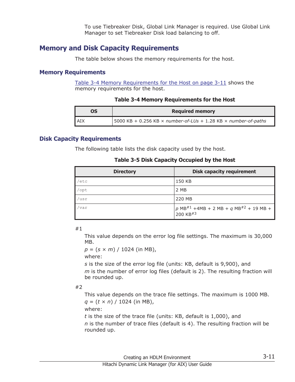Memory and disk capacity requirements, Memory and disk capacity requirements -11, Memory requirements -11 | Disk capacity requirements -11 | HP XP Racks User Manual | Page 77 / 504