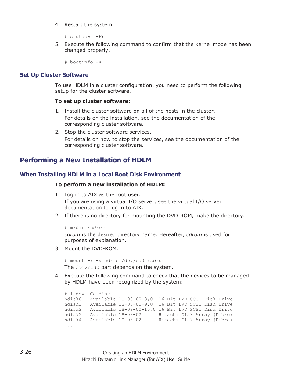 Performing a new installation of hdlm, Set up cluster software -26, Performing a new installation of hdlm -26 | See the installation procedure in | HP XP Racks User Manual | Page 92 / 504