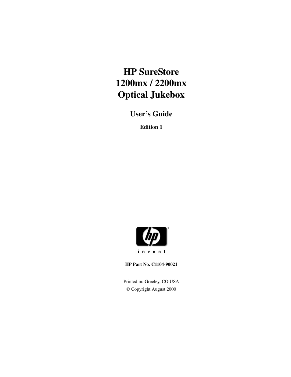 HP Optical Jukeboxes User Manual | 120 pages