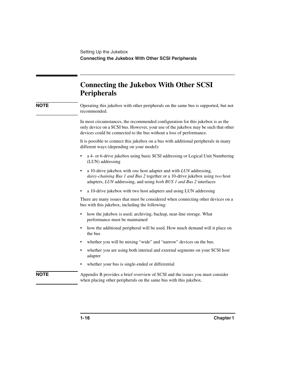 Connecting:with other devices on the bus, Whether your bus is single-ended or differential, Connecting the jukebox with other scsi peripherals | HP Optical Jukeboxes User Manual | Page 28 / 120