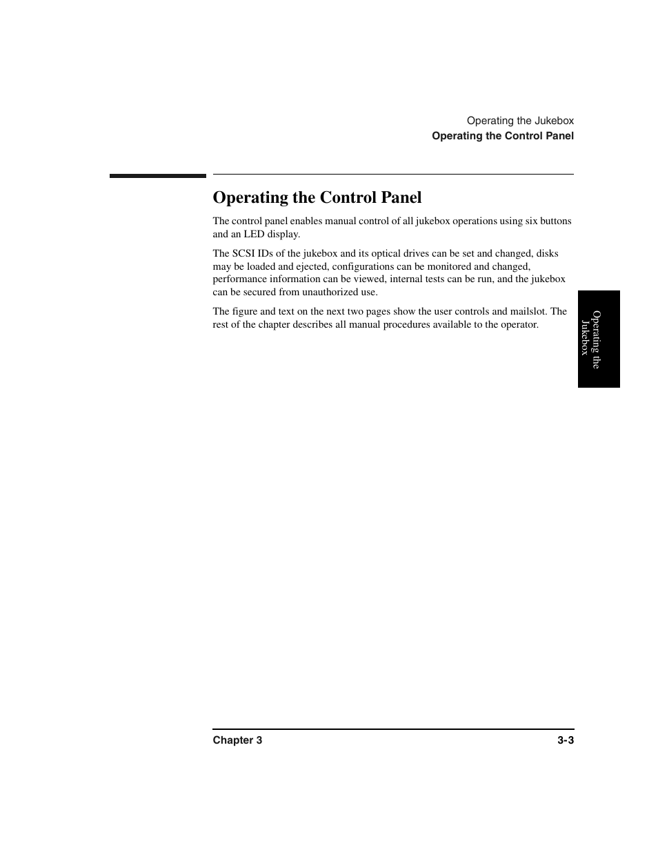 Operating the control panel, Operating the control panel -3 | HP Optical Jukeboxes User Manual | Page 43 / 120