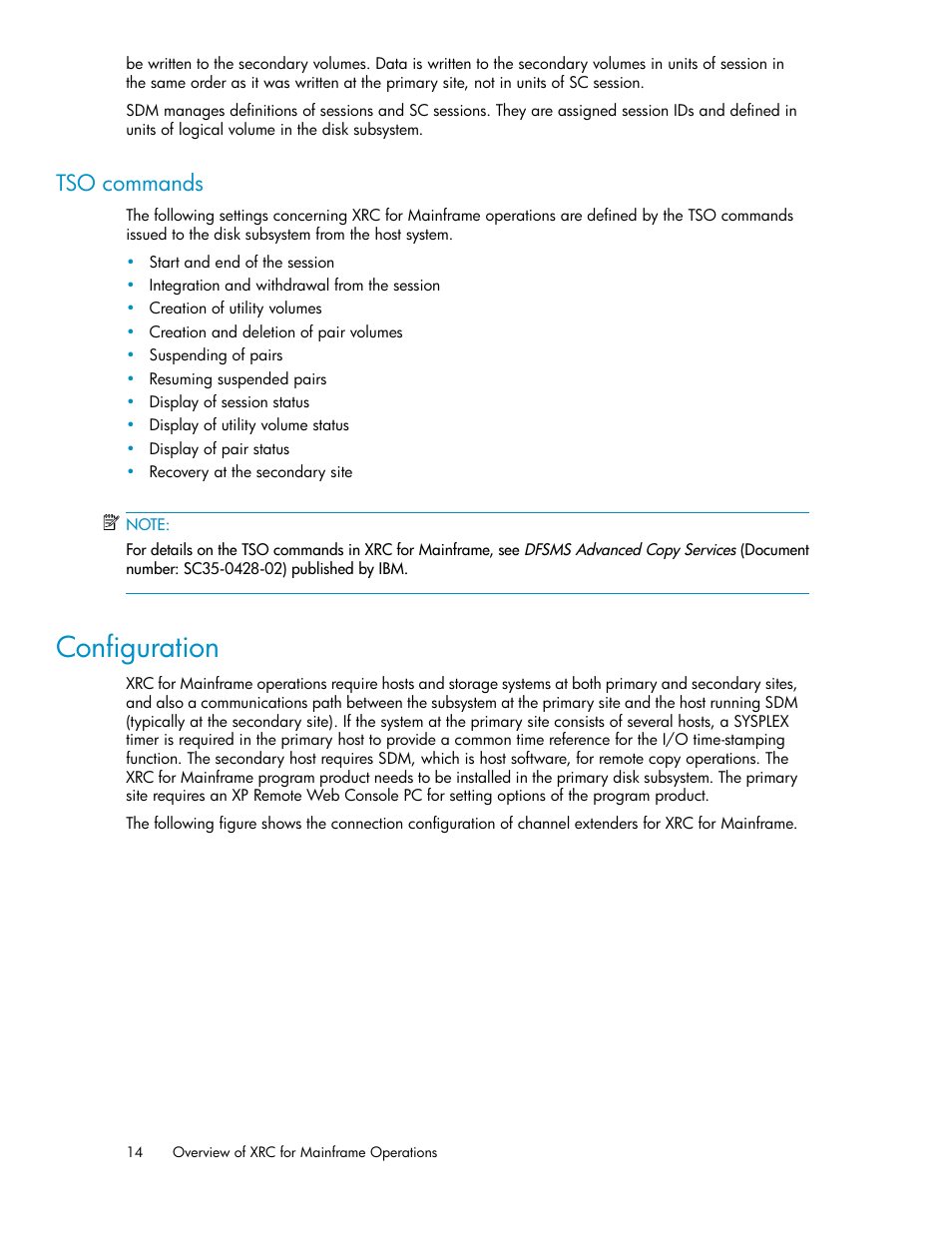 Tso commands, Configuration | HP StorageWorks XP Remote Web Console Software User Manual | Page 14 / 48