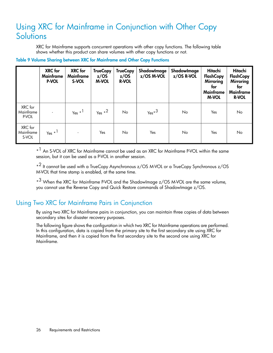 Using two xrc for mainframe pairs in conjunction | HP StorageWorks XP Remote Web Console Software User Manual | Page 26 / 48
