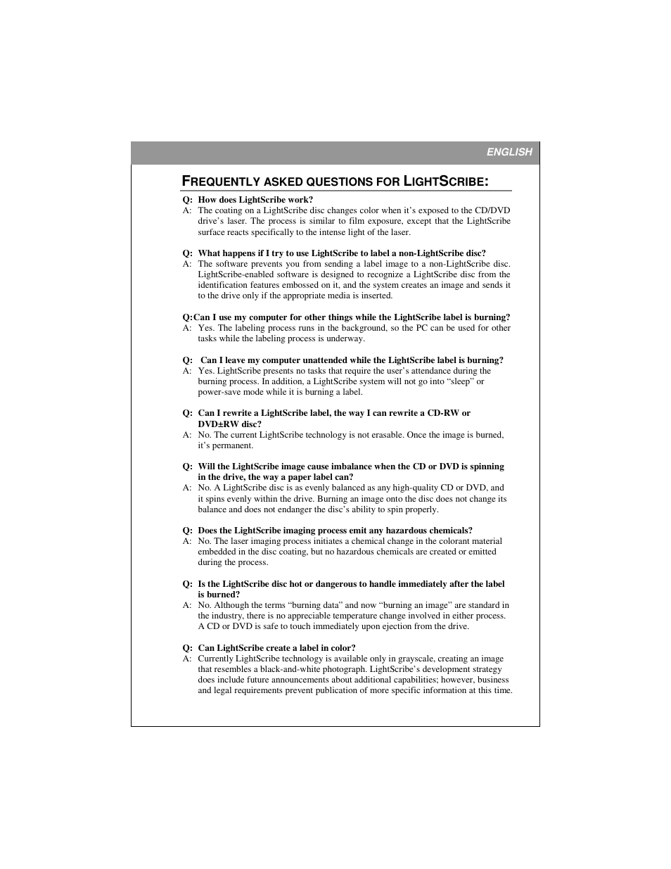 HP dvd1270e DVD-Writer User Manual | Page 16 / 19