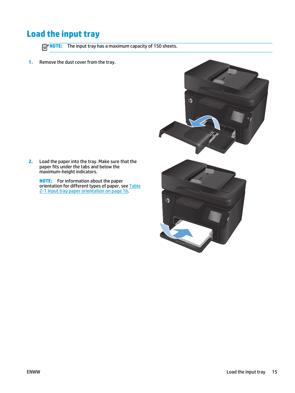 Load the input tray | HP Color LaserJet Pro MFP M177fw User Manual | Page 25 / 120