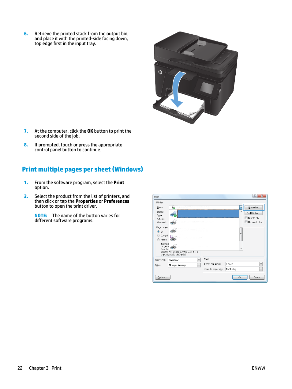 Print multiple pages per sheet (windows) | HP Color LaserJet Pro MFP M177fw User Manual | Page 32 / 120