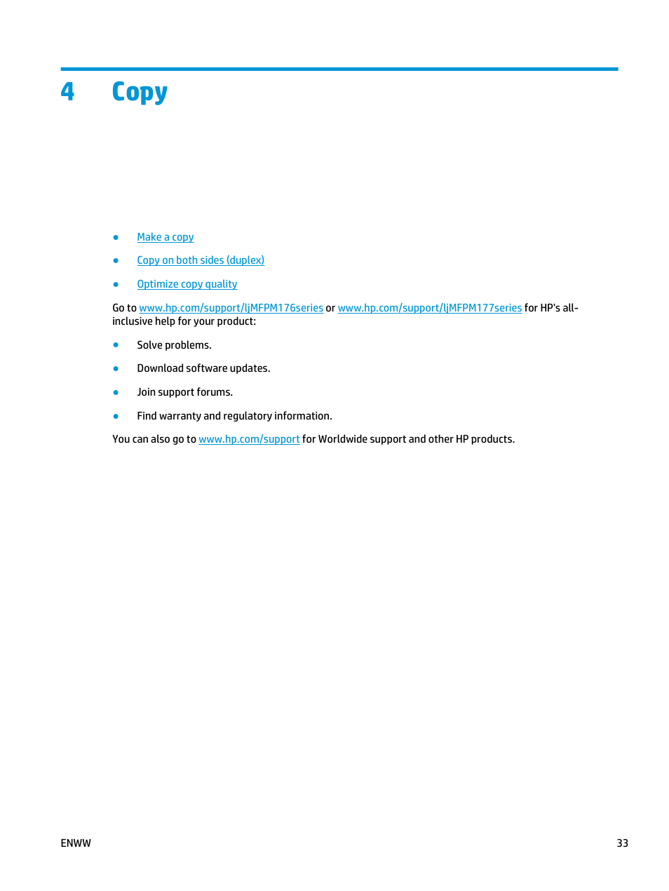 Copy, 4 copy, 4copy | HP Color LaserJet Pro MFP M177fw User Manual | Page 43 / 120