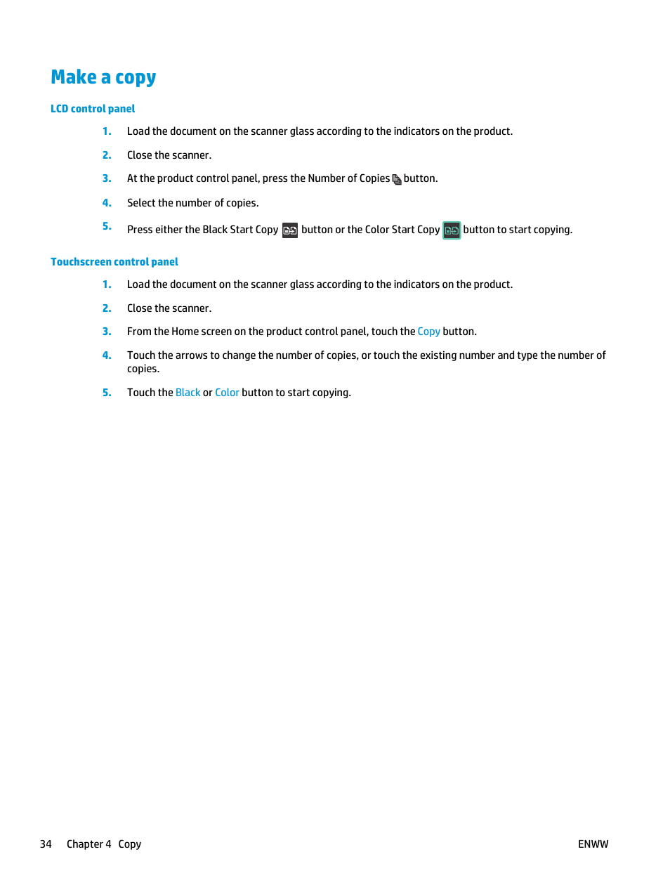 Make a copy | HP Color LaserJet Pro MFP M177fw User Manual | Page 44 / 120