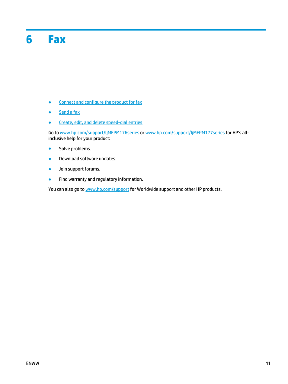 6 fax, 6fax | HP Color LaserJet Pro MFP M177fw User Manual | Page 51 / 120